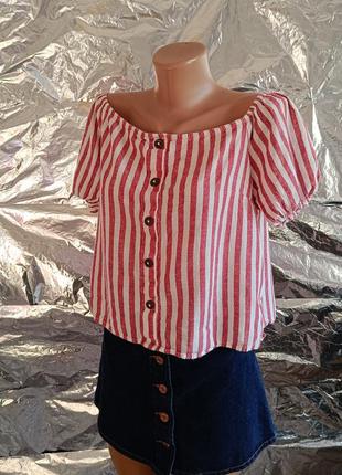Распродажа всё по 50 и 99 гривен! 🥰 стильная женская блузка блуза кроп топ топик в полоску хл