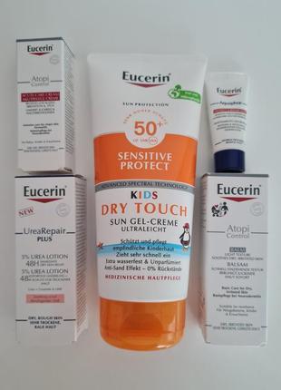 Набір сонцезахисний ультралегкий гель-крем для дітей eucerin sensitive protect kids spf 50+