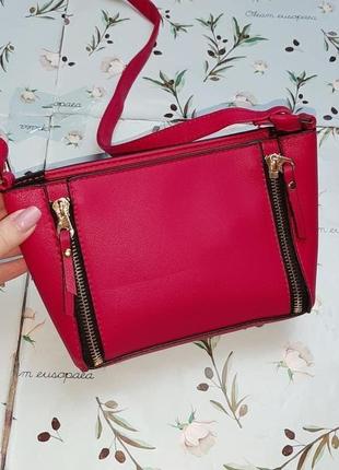 🎁1+1=3 стильна маленька рожева сумочка сумка через плече кросбоді new look