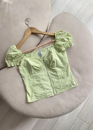 Топ блуза корсетний топ зелений футболка
