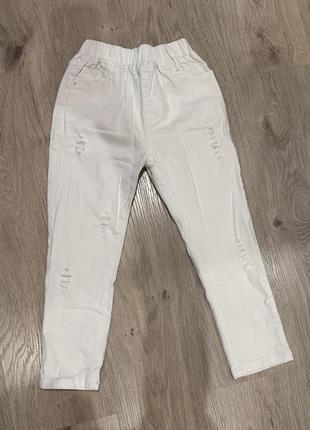 Белые джинсы для девочки
