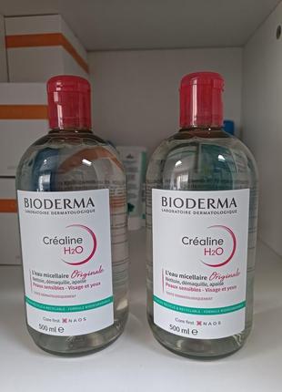 Мицеллярная вода bioderma crealine sensibio h2o original micellar water 500 мл