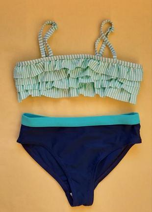 Детский купальник воланами рюшами для плавания трусики плавки девочке костюм