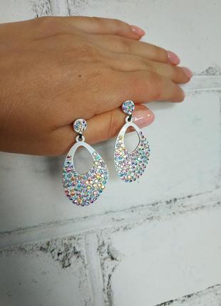Сережки з стразами swarovski
