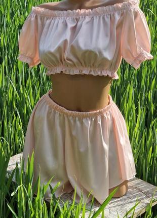 4в1 домашний костюм из шелка