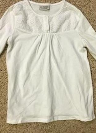 Біла кофточка, блузка для дівчинки 6-7 років 116-122 см