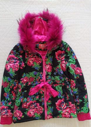 Куртка, яркая, цветы, от love couture
