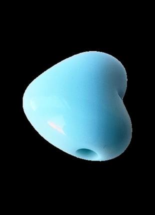 Бусины акриловые finding сердце объемное бледно-голубое 15 мм x 17 мм x 9.5 мм