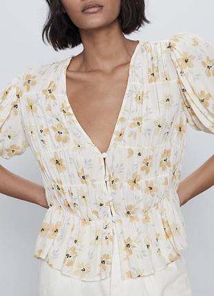 Блуза топ в цветы zara h&amp;m