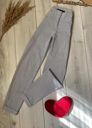 Брюки в рубчик zara basic стрейч