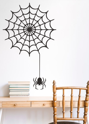 Вінілова інтер'єрна наклейка декор на стіну, шпалери та інші поверхні "павук із павутиною" з оракалу