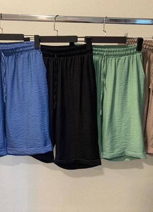 💣стильні льняні шорти подовжені, легкі та зручні