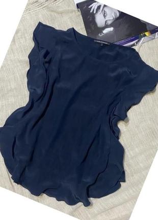 Отличная оригинальная темно-синяя блуза от бренда luisa cerano
