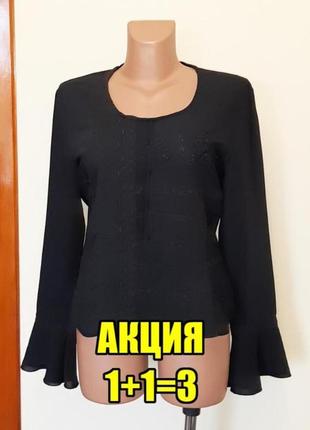 💥1+1=3 стильная черная блуза блузка вышиванка и кружевом street one, размер 46-48