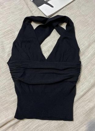 Kookai шикарная черная блузка с шелком (45%) в виде нова известного бренда (франзия)