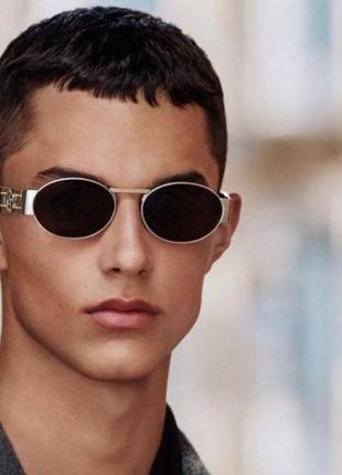 Солнцезащитные очки очки черные овалы металл коричневые очки uv400