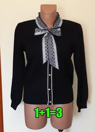 💥1+1=3 стильный женский черный свитер w.story вышиванка, размер 44 - 46