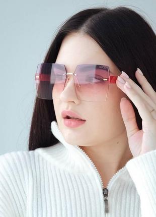 Солнцезащитные очки безоправные квадрат очки uv400 черные коричневые розовые