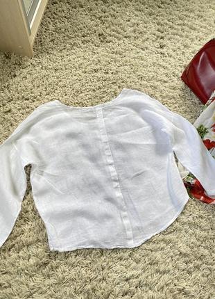 Актуальная у льняная рубашка/блуза,италия,р.xs-s5 фото