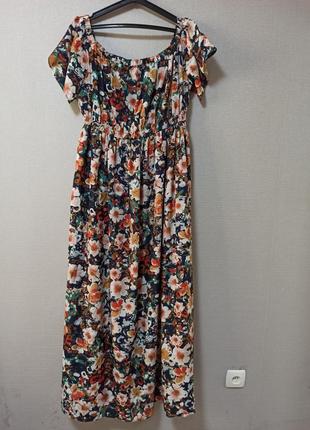 Роскошное длинное платье цветочный принт love drode