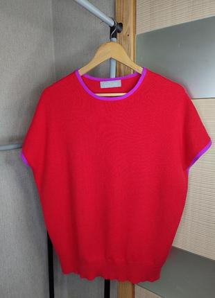 Кашеміровий светр з коротким рукавом. кашемірова футболка. 100% кашемір.