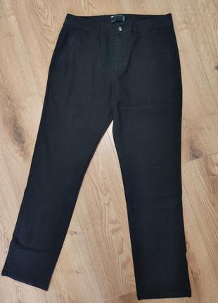 Штани брюки чоловічі чорні зверху широкі знизу завужені casual slim fit asos man, розмір s