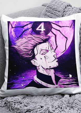 Плюшева подушка аніме хантер х хантер hunter × hunter квадрат 35х35 см біла