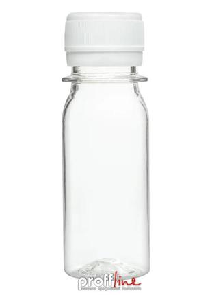 Бутылка прозрачная пластиковая пэт с белой крышкой с горловиной ø 28 мм, 50 мл