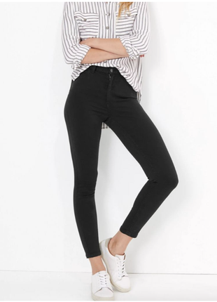 Cуперэластичные джинсы, высокая талия,  marks &amp; spencer super skinny short.  38/40 евро