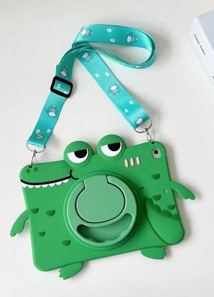 Чехол детский с подставкой и ремешком крокодил apple ipad 8, 2020 (10.2 дюймов)
