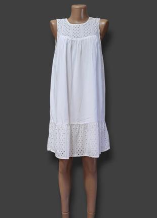Белое вискозное платье на подкладке