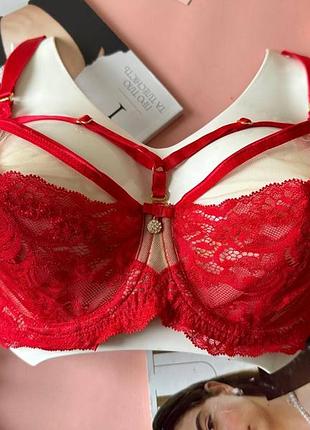 80/85/90с бюстгальтер с портупеями на чашку с без поролона красный