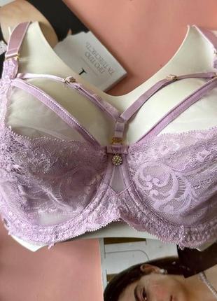 80/85/90/95с бюстгальтер с портупеями на чашку с без поролона сиреневый