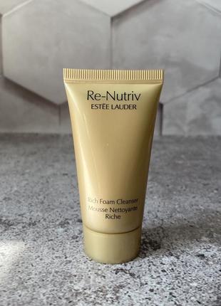 Estée lauder - re-nutriv rich foam cleanser mousse nettoyante riche - мус для очищення обличчя, 30 ml