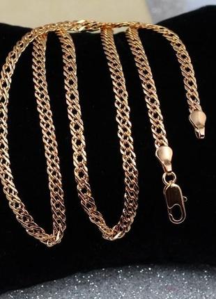 Цепь xuping jewelry ромб 50 см 4 мм золотистая
