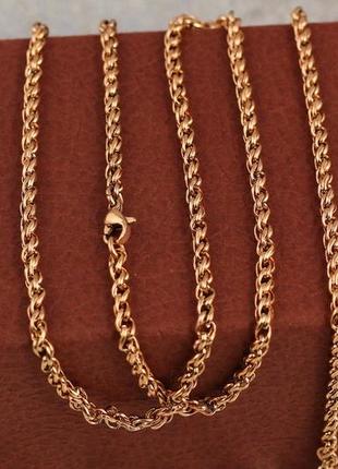 Цепь xuping jewelry колос 60 см 3 мм золотистая