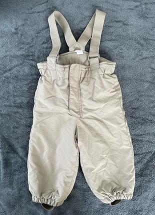 H&m зимні штани комбінезон 9-12, 80