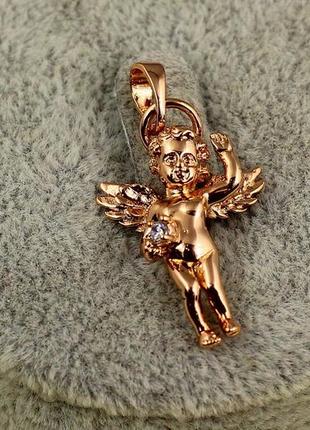Кулон xuping jewelry янголочок із камінчиком у руках 2.5 см золотистий