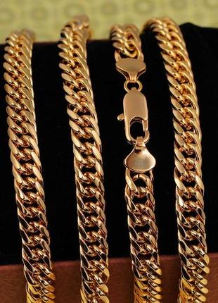 Цепь xuping jewelry кобра 50 см 7,5 мм золотистая