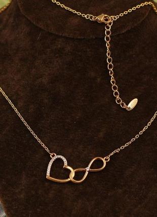 Цепь xuping jewelry кулон любить до бесконечности 44 см добавка цепи 5 см золотистая