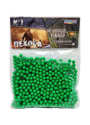 Пластикові кульки (кульки) для дитячої зброї 1-153, 6 мм 500 шт (зелений)