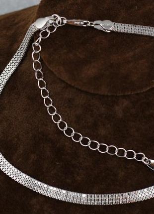 Чокер xuping jewelry потрійна венеціанка 5 мм 31 см сріблястий