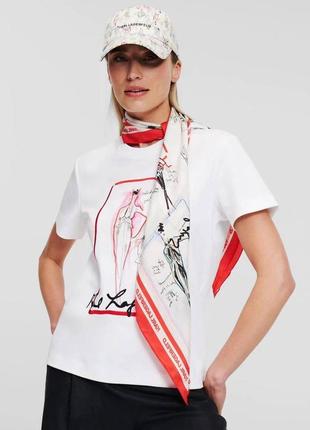Футболка karl lagerfeld белая с принтом
