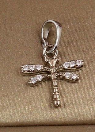 Кулон xuping jewelry стрекоза 1,4 см серебристый