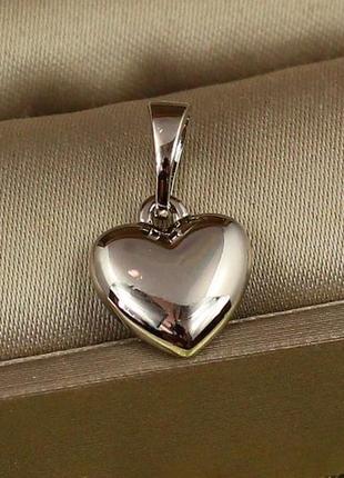 Кулон xuping jewelry чистое сердечко 1.1 см серебристый