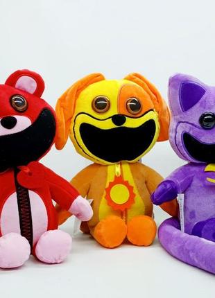 Набір м'яких іграшок поппі плейтайм усміхнені звірі 3 персонажі 8773452-2