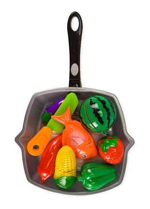 Іграшкові продукти на липучках 3016c зі сковородою  (з кавуном)