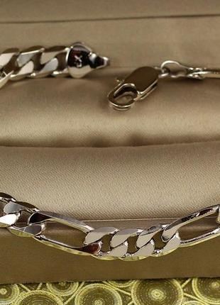 Браслет xuping jewelry фигаро 19 см 5 мм серебристый