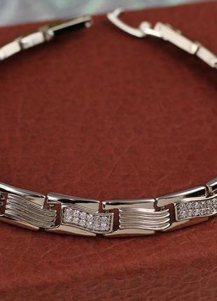 Браслет xuping jewelry акрополь 19 см 8 мм серебристый