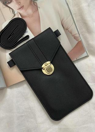 Маленька сумка-гаманець для телефону чорний (1213)